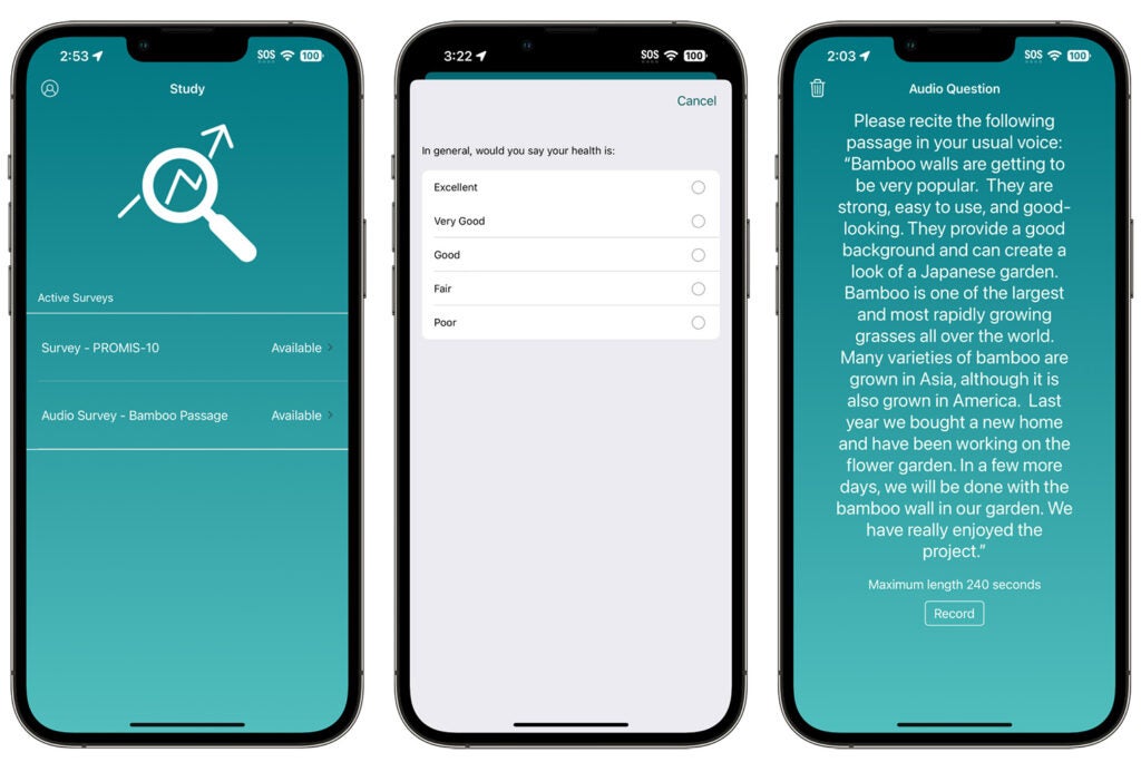 Set of three app screenshots from iphone device.

