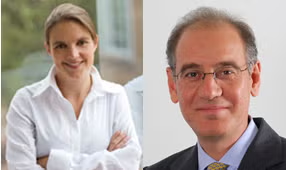 Caroline Buckee (left) and Rifat Atun (right)