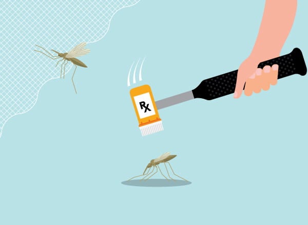 flyswatter with mosquito illustration