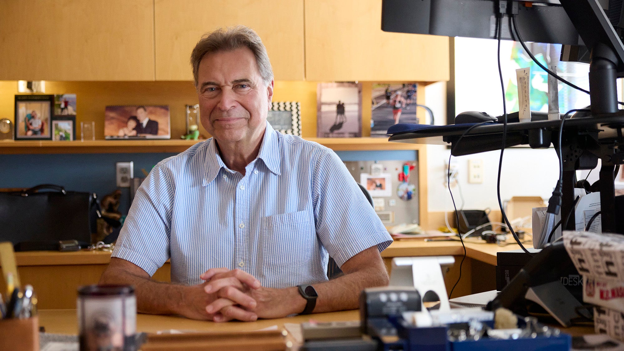 David Christiani, photographed in his office on the Harvard Chan campus, September 5, 2025. Photo by Kent Dayton.