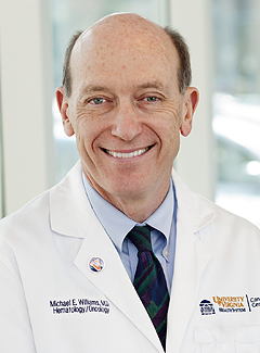 Michael Williams in his white coat.