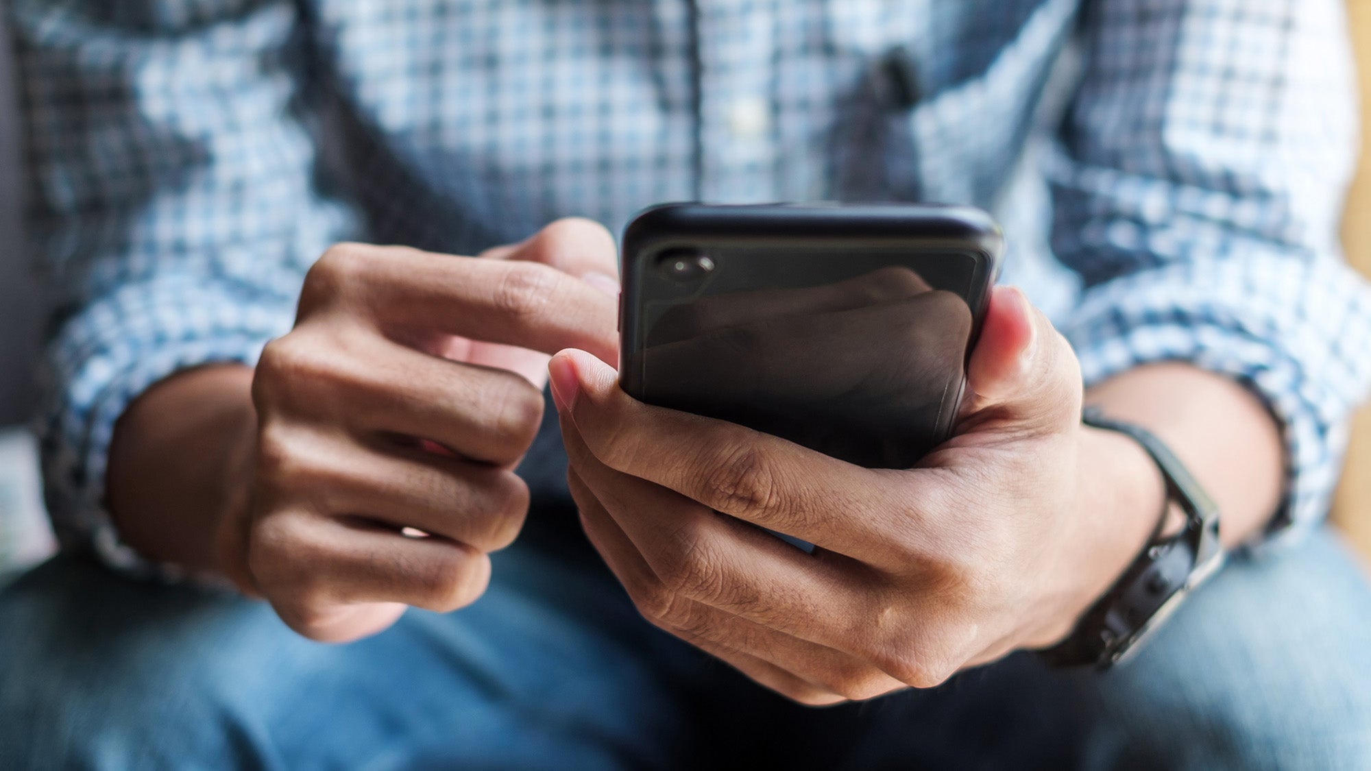 Man using mobile phone