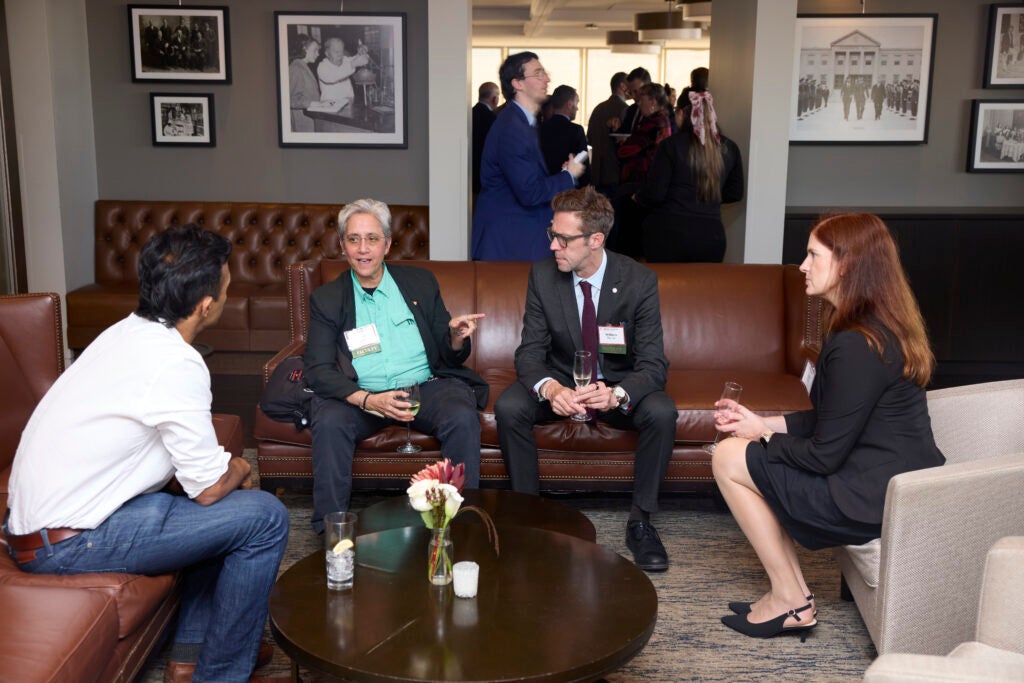 Professor Nancy Krieger chats with alumni. 