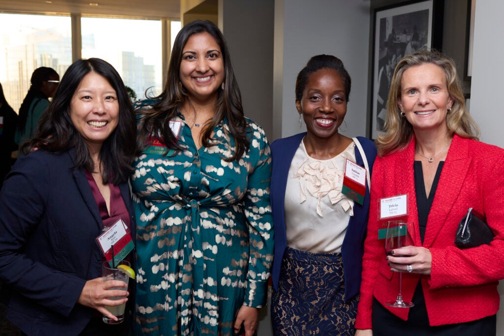 A group of four alumnae in their 20th reunion year. 