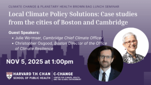 Climate Change & Planetary Health Brown Bag Lunch Seminar – Nov 5