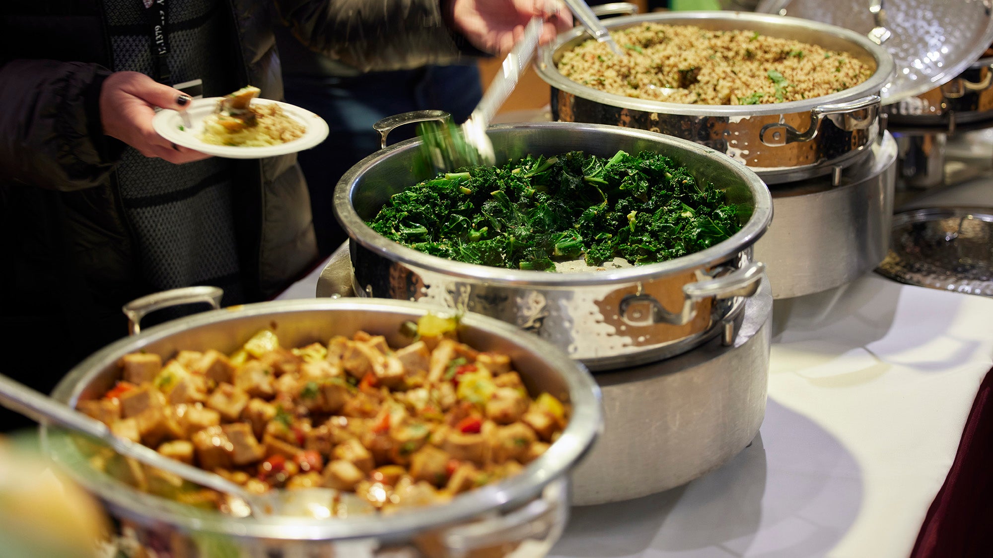 Healthy food being served at Harvard Chan School, part of Healthy Eating Studio event