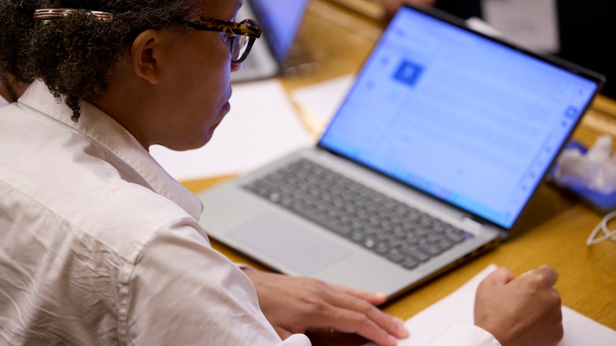 Student at computer