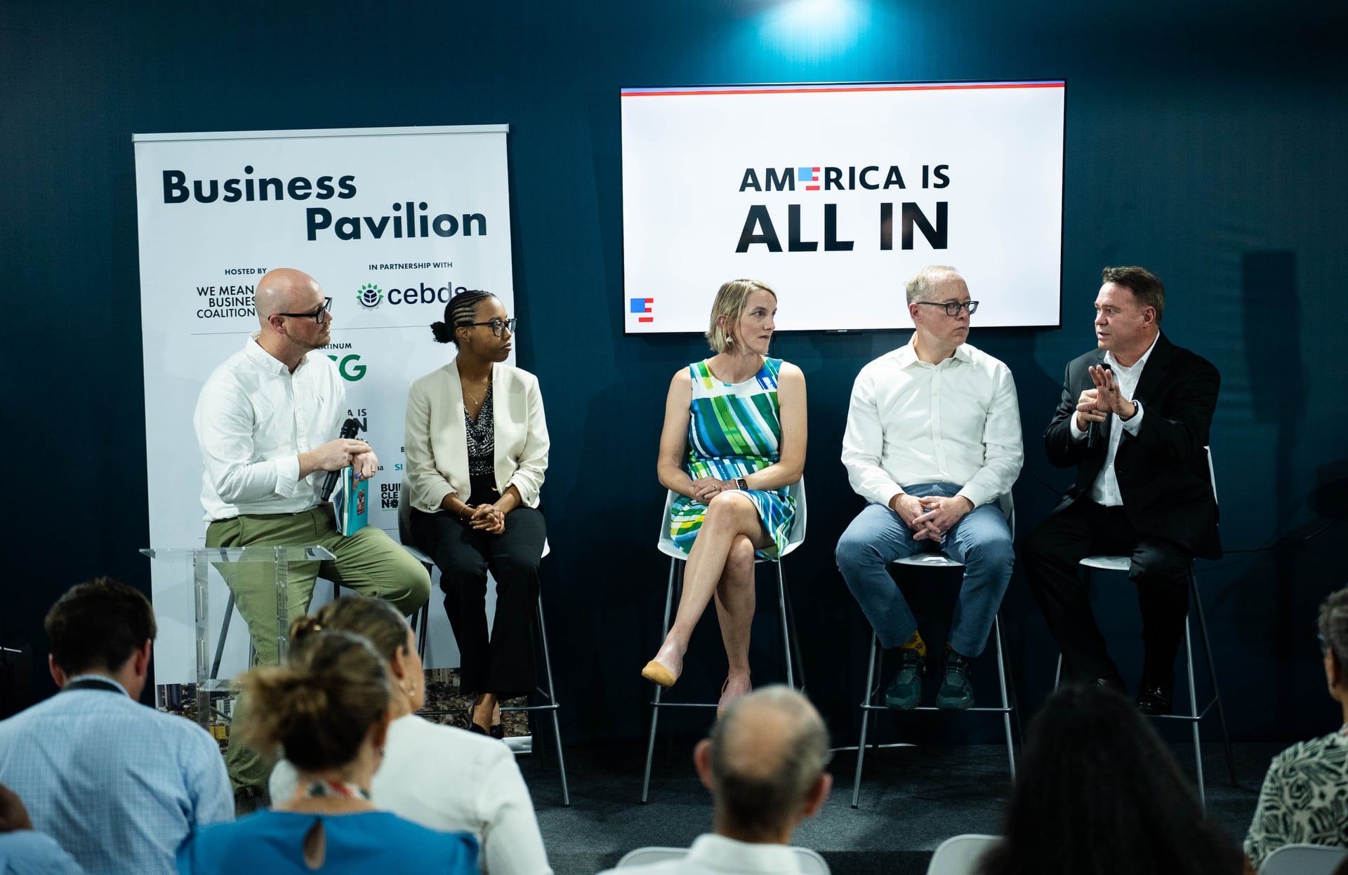 Mary Rice on a panel at COP30