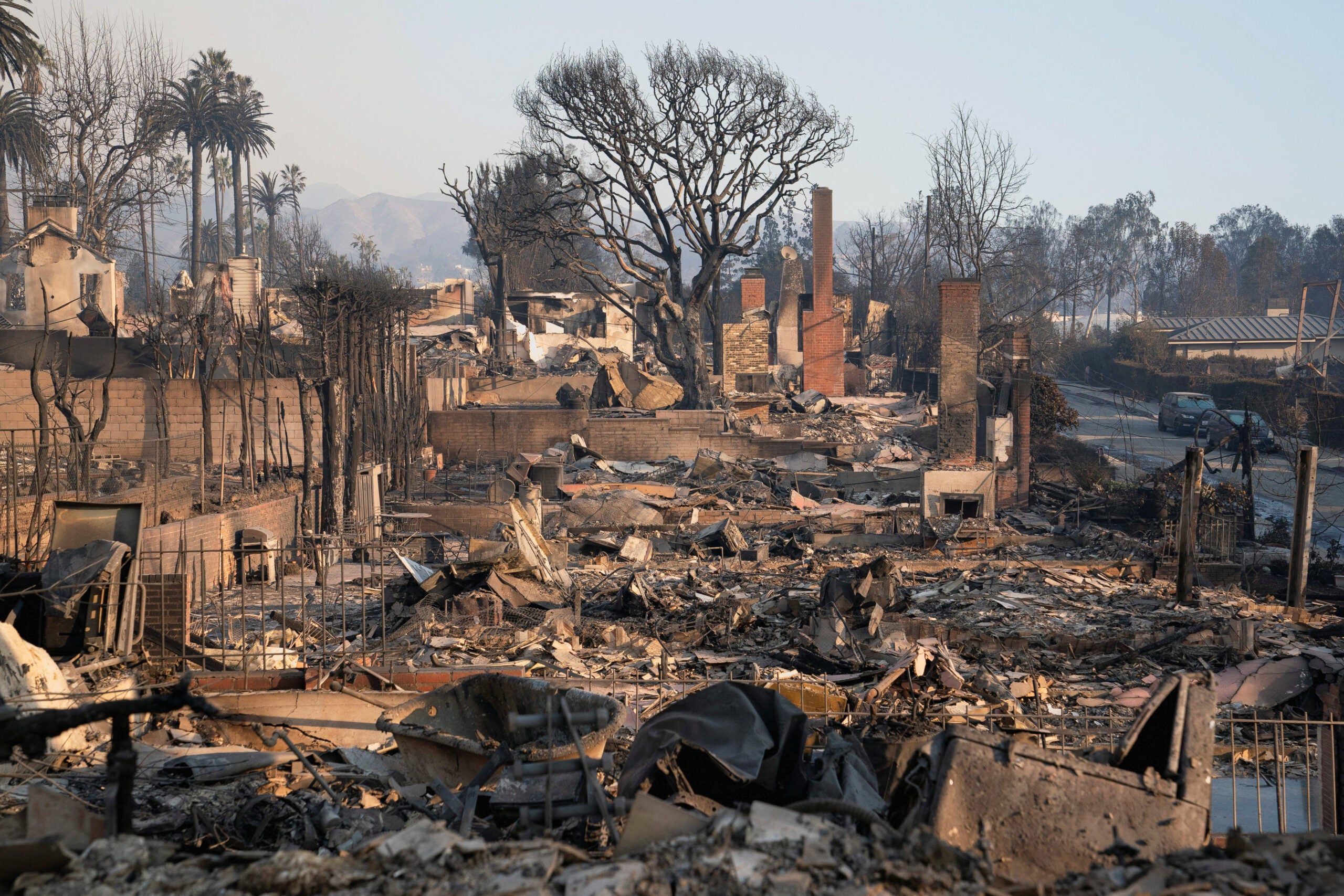 Remains of homes after Palisades fire