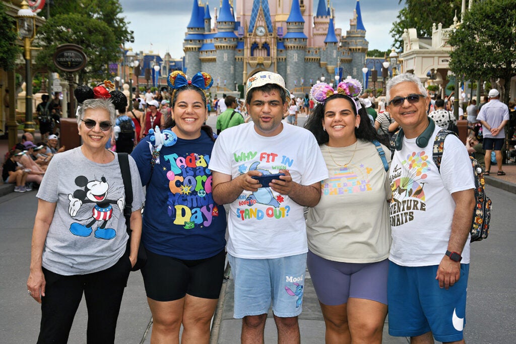 Mojdeh Mostafavi and her family at Disney World. From left: mother Marjan, Mojdeh, brother Payam, sister Roya, father Mohammad.