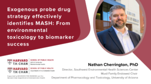 Nathan Cherrington lecture, Exogenous probe drug strategy effectively identifies MASH: From environmental toxicology to biomarker success, on March 11, 1 pm.
