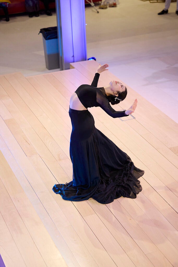 Alice Zhang performs a Dai ethnic dance