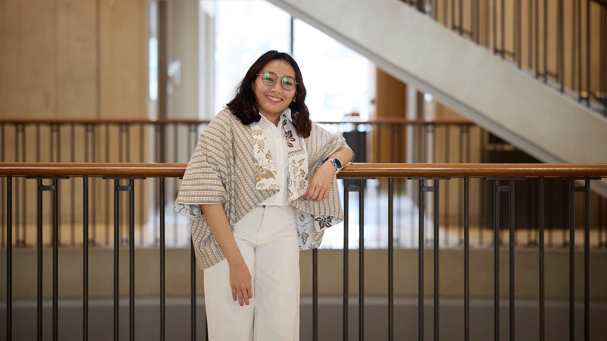 Leni Siagian poses at Countway Library. Photo by Kent Dayton / Harvard Chan School