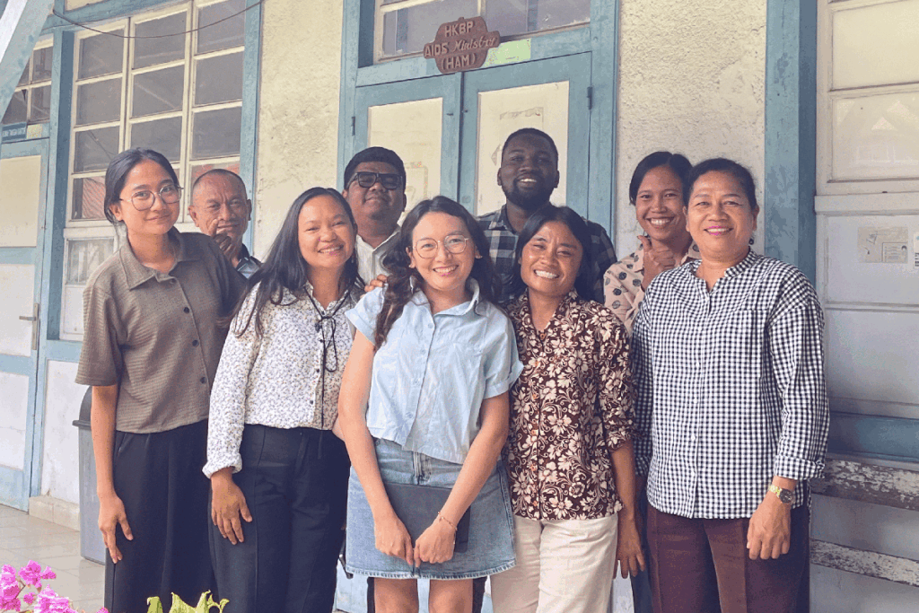 Siagian (center) with the team at HKBP Aids Ministry