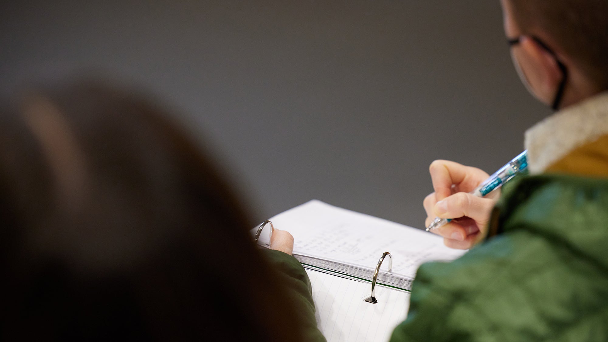 Student in classroom at Harvard Chan School