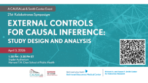 event flyer on teal background with QR code