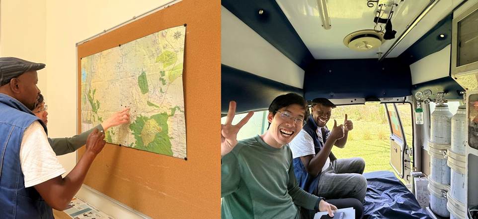 Anthony showed us The Leo Project's catchment area on the map, then walked us through every piece of equipment in the ambulance he uses to reach those who cannot reach care on their own.