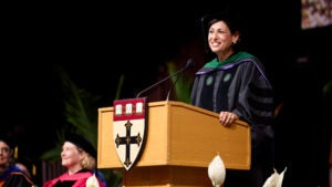 Rochelle Walensky at podium