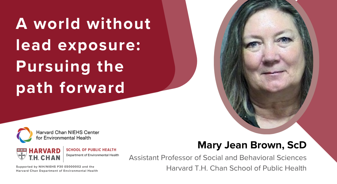 Mary Jean Brown Lecture graphic with headshot and title: A world without lead exposure.