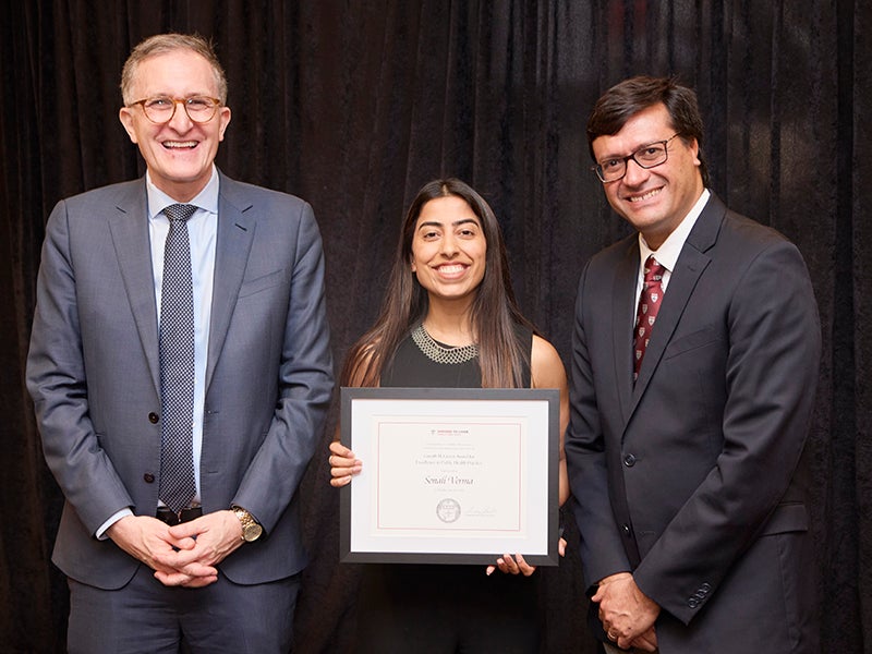 Dean Andrea Baccarelli, Sonali Verman, Dean for Academic Affairs Jorge Chavarro / Photos: Kent Dayton