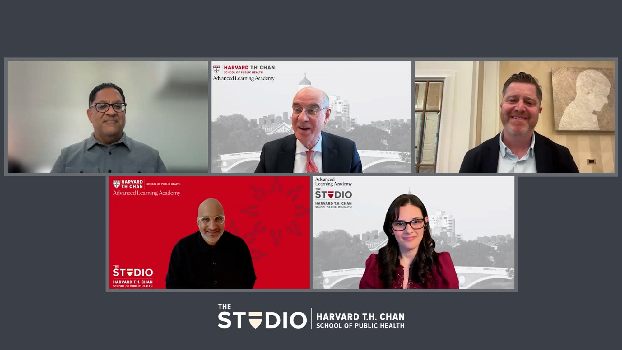Screenshot of panelists in individual Zoom windows