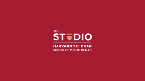 Studio logo on a red background
