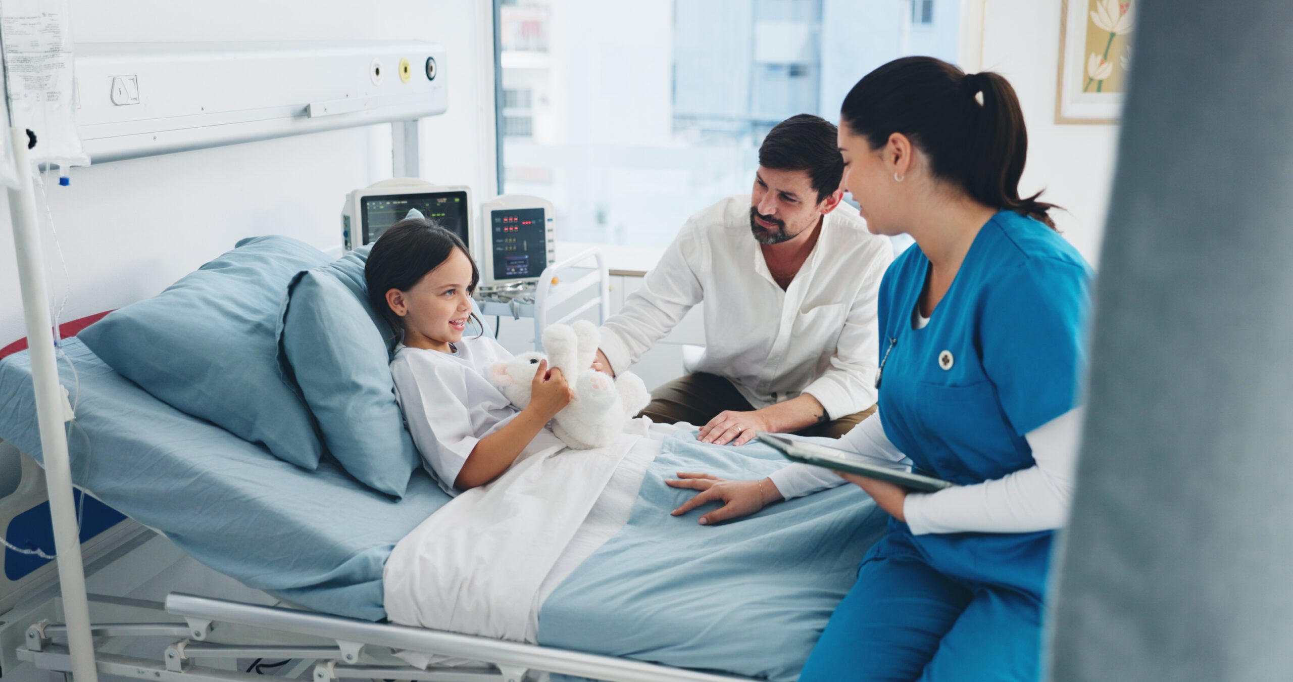 Child in hospital bed