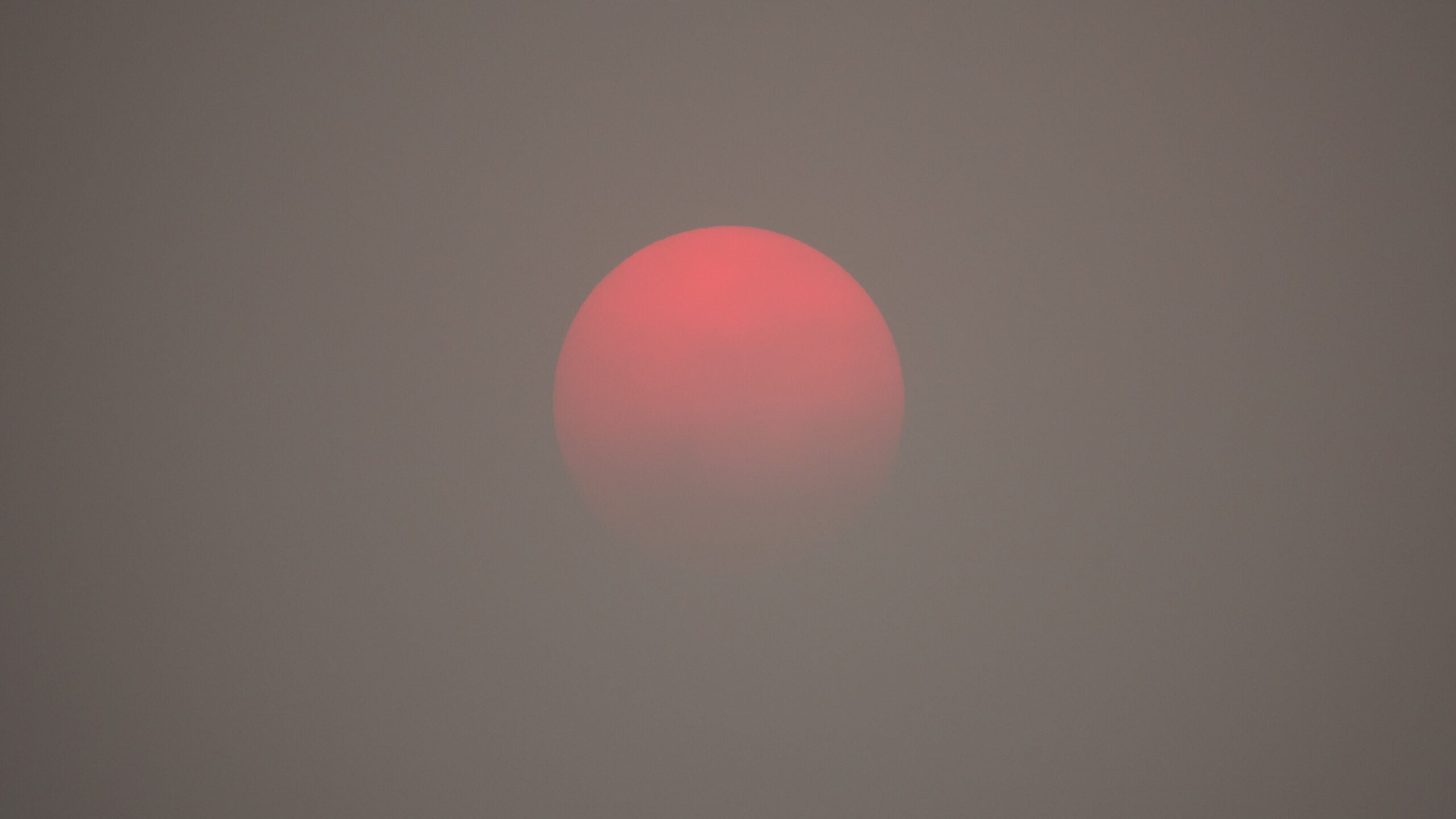 Red sun caused by air pollution