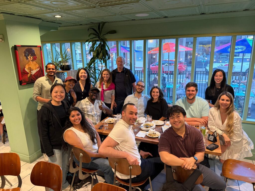Martin Ekiti at a restaurant with MPH-EPI classmates