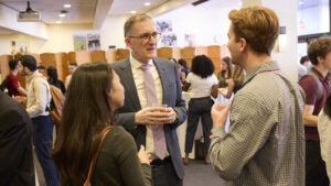 Dean Andrea Baccarelli meets students