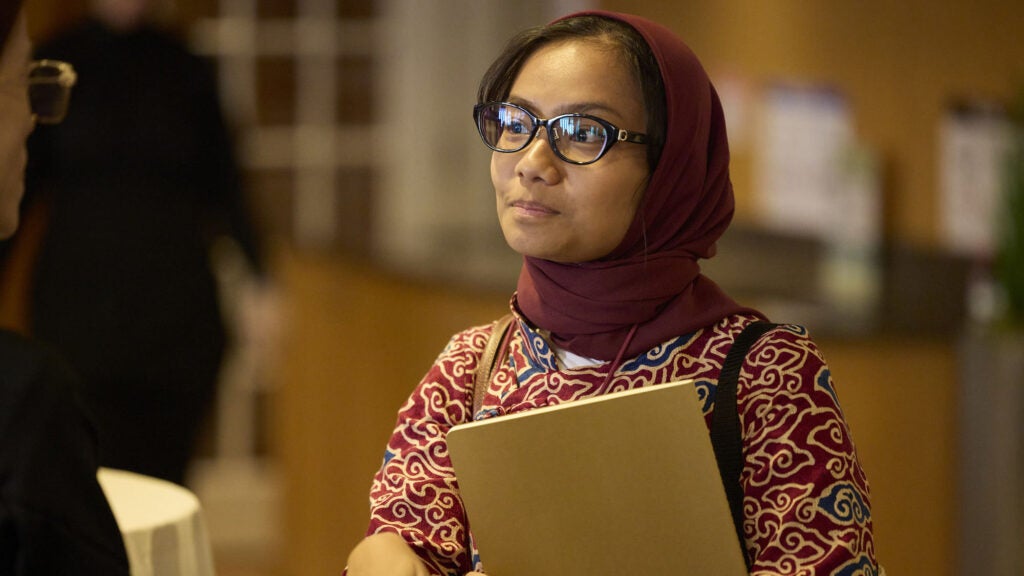 A female student looking reflective