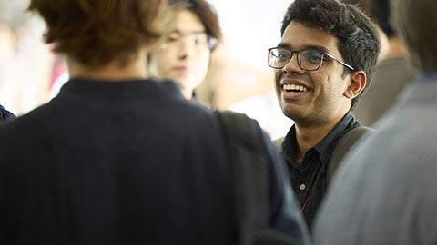 Male students talking