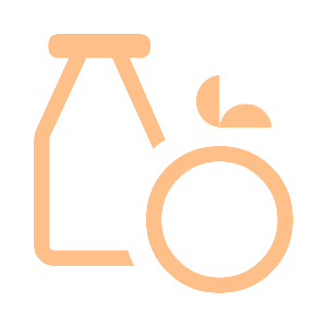 milk jar and orange icon