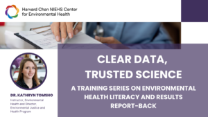 Clear Data, Trusted Science series graphic with speaker Katie Tomsho headshot and title.