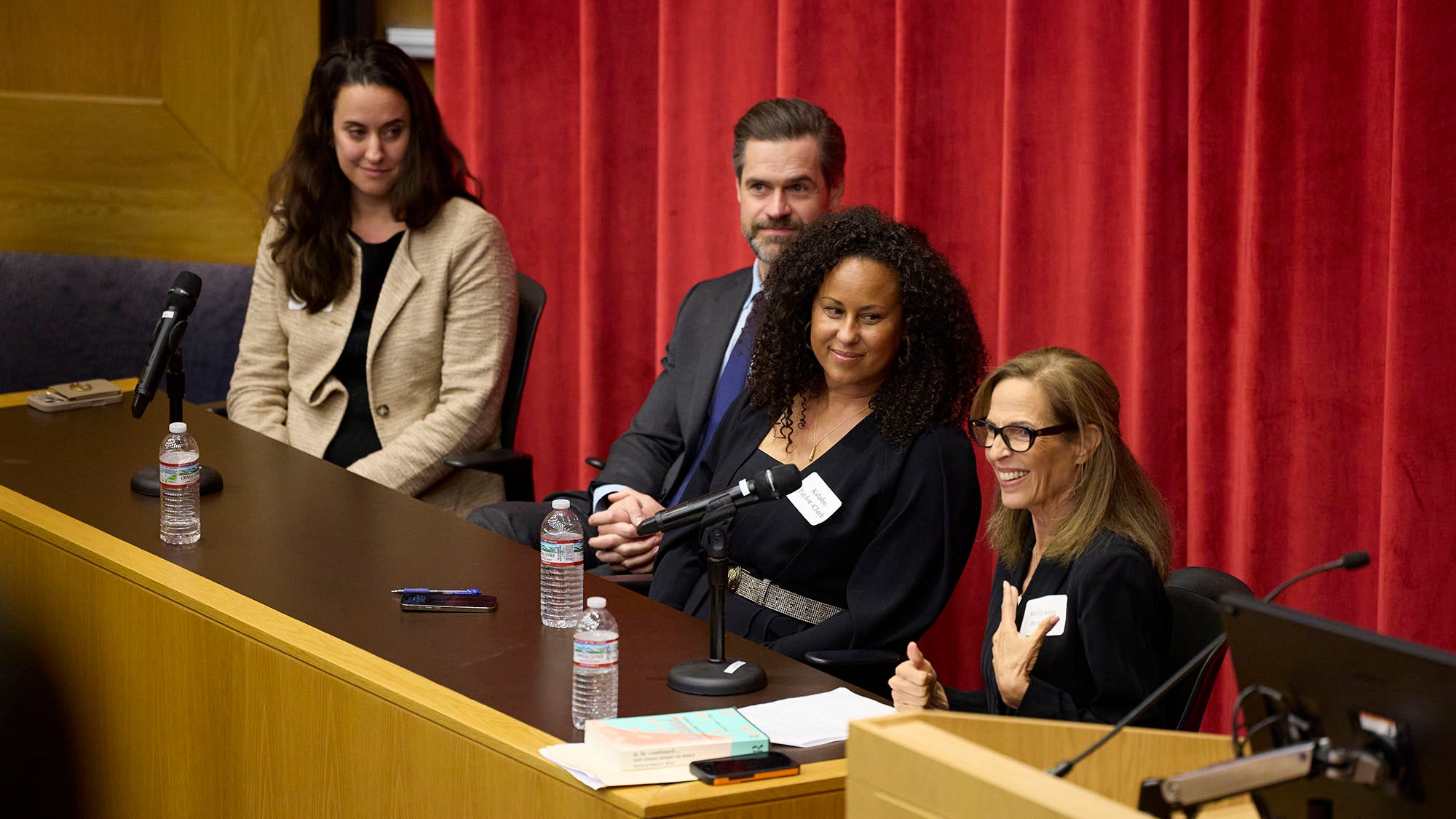 From left: Adrianna McIntyre, John Connolly, Kalahn Taylor-Clark, Mollyann Brodie. Photo: Kent Dayton / Harvard Chan School