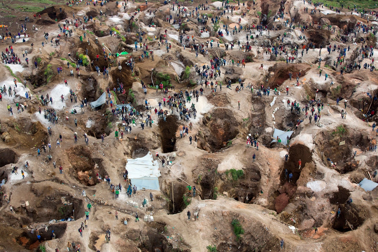 Luwowo Coltan mine near Rubaya, North Kivu the 18th of March 2014.